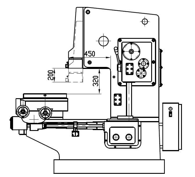 Габаритные розміри робочого простору верстата долбежного верстата ГД200
